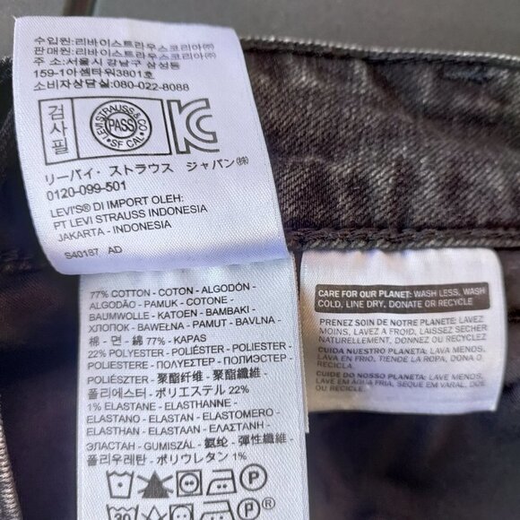 Levi's Curvy 529 Skinny Leg Hi-Rise Stretchy Plus Size Jeans 32 Women Black - Picture 12 of 14